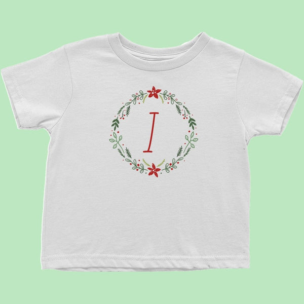 Personalized Initial Christmas Toddler T-Shirts (I-Q) - Original Family Shop