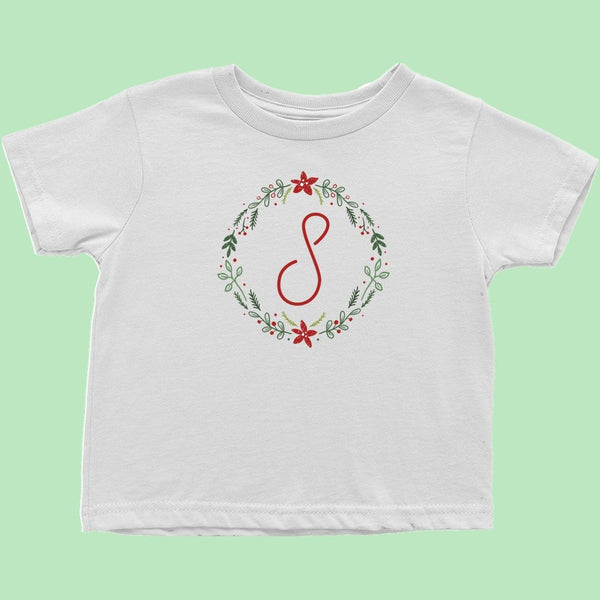 Personalized Initial Christmas Toddler T-Shirts (R-Z) - Original Family Shop