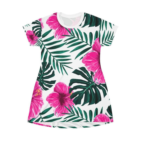 Pink Hibiscus T-Shirt Dress - Original Family Shop
