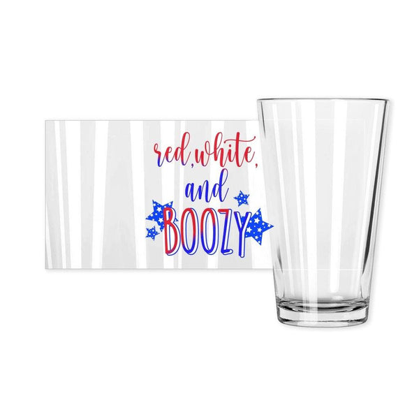 Red, White, And Boozy Pint Glass - Original Family Shop
