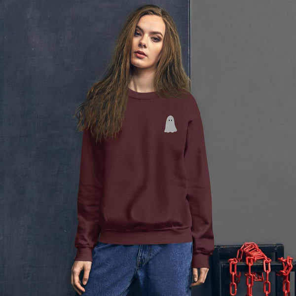 Smiling Ghost Embroidered Unisex Sweatshirt - Original Family Shop