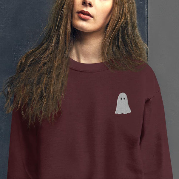 Smiling Ghost Embroidered Unisex Sweatshirt - Original Family Shop
